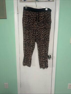 Leopard Print Jogger Pants - Brown/Black Women’s Plus 16/18